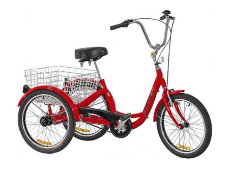 Gomier 2500 Series 24  - Coaster (Footbrake) Adult Tricycle - Red Hot on Sale