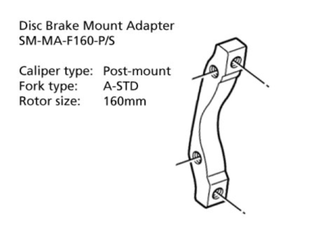 Shimano SM-MA-F160-PS Adapter 160mm Caliper: Post Mount: A-STD FRONT Online Sale