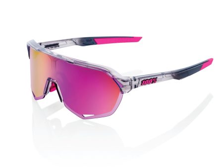 100% S2 Cycling Sunglasses - Translucent Polished Grey - Purple Mirror Sale