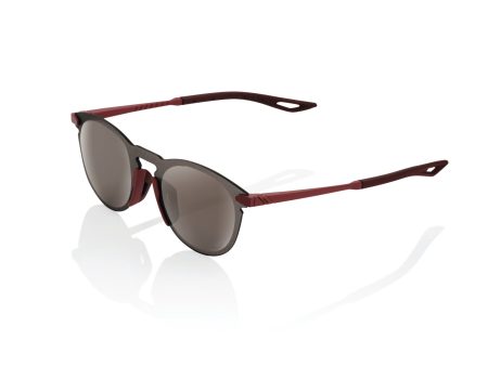 100% LEGERE ROUND Sunglasses - Soft Tact Crimson - HiPER Silver Mirror on Sale