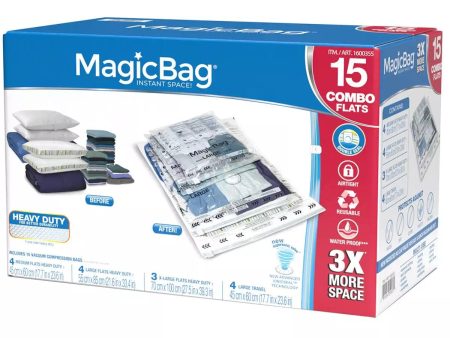 Magic Bag Space Saver Vacuum Storage Bags 15 Pack Reusable Waterproof Cheap