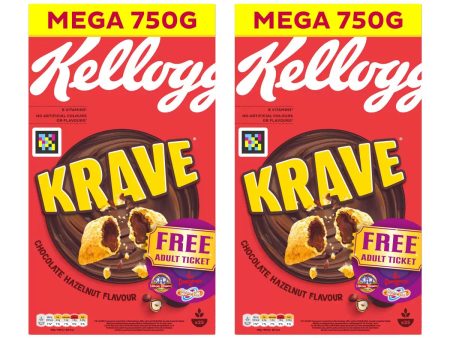 Kellogg s Krave Chocolate Hazelnut Pack of 2 x 750g Cheap