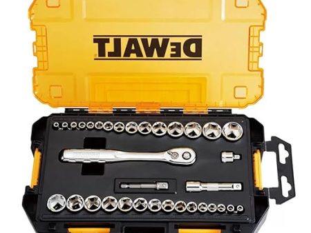 DEWALT® DWMT45034 Mechanics 1 4 in. and 3 8 in. Drive Socket Set (34 pc.) Hot on Sale