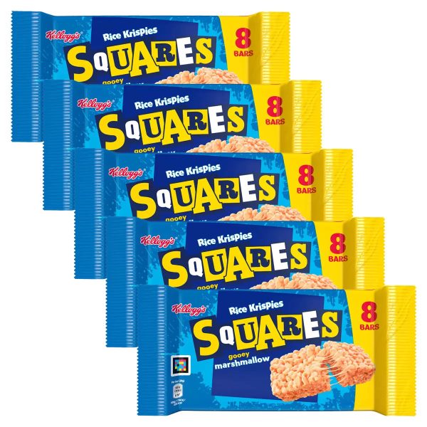 Kellogg s Rice Krispies Squares Marshmallow, 5 x 8 x 28g For Discount