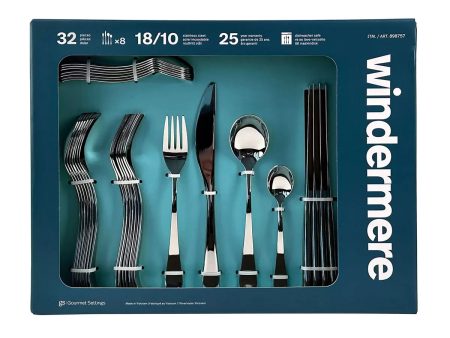 Gourmet Settings Windermere Stainless Steel Cutlery Set, 32 Piece Online