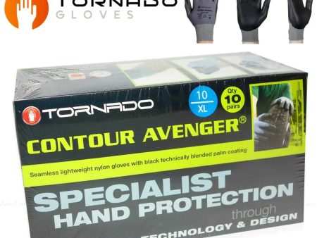 Tornado Contour Avenger Specialist Hand Protect Work Gloves Size XL Pack 10 Pair Online